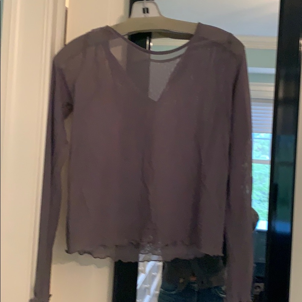 Charcoal grey mesh long sleeve